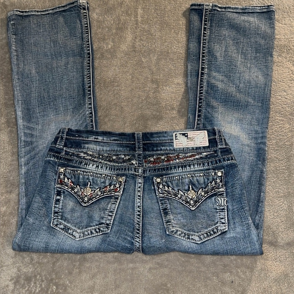 Miss Me Size 32 Jeans, American flag